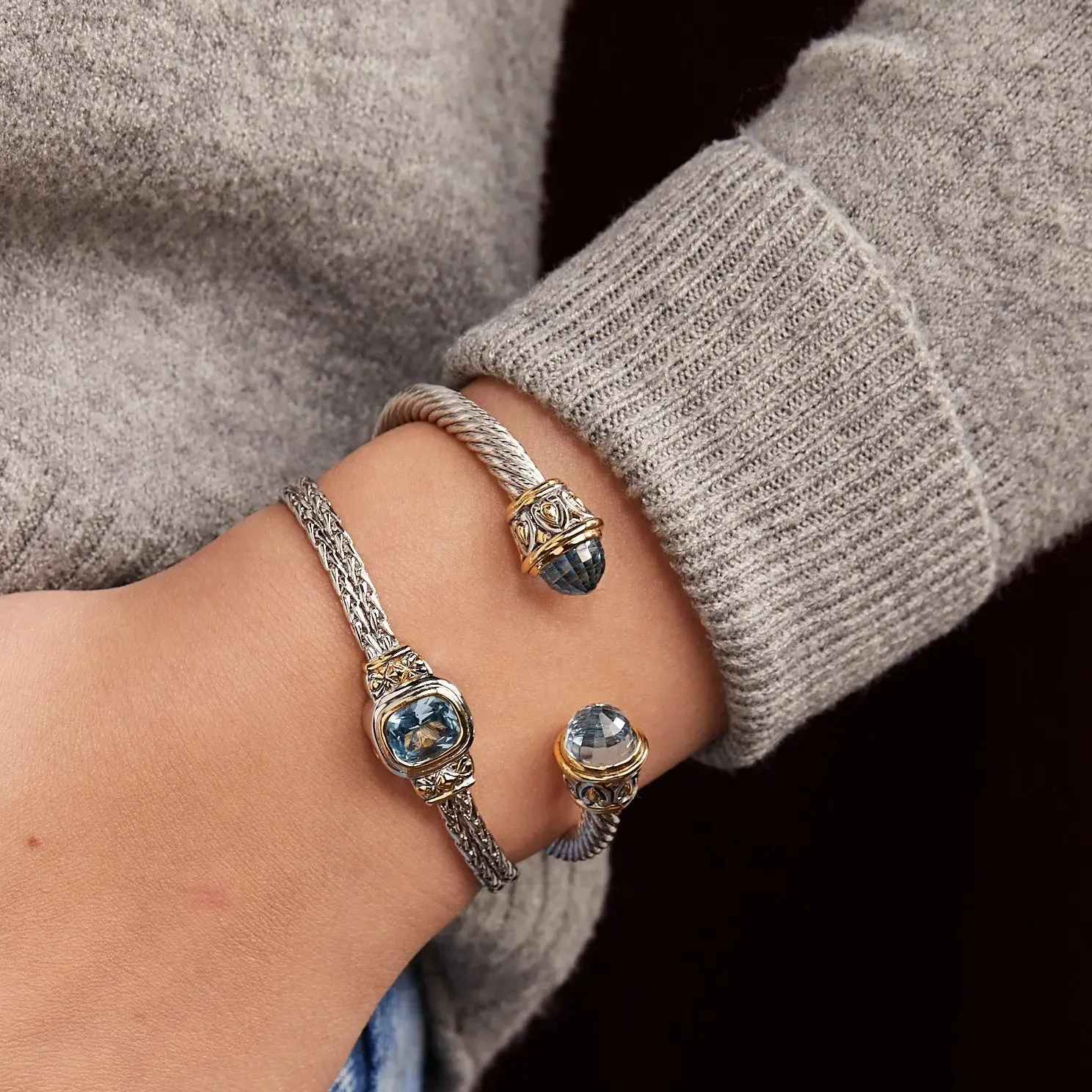 Nouveau Collection - Double-Strand Oval Bracelet