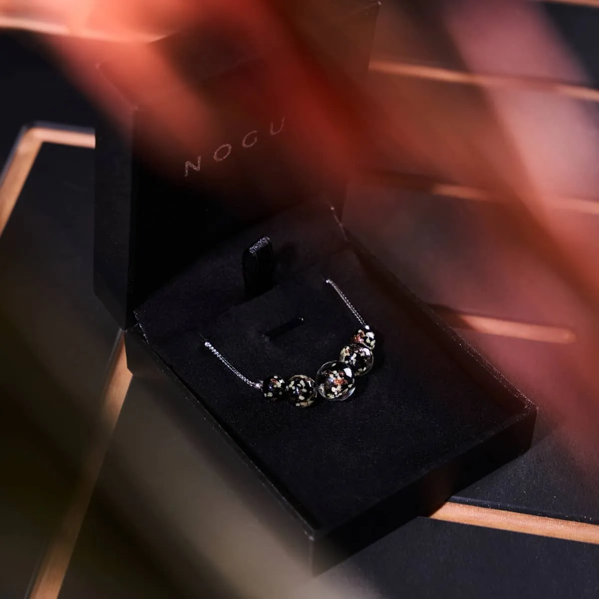 Obsidian | .925 Sterling Silver | Firefly Glass Infinity Clasp Necklace