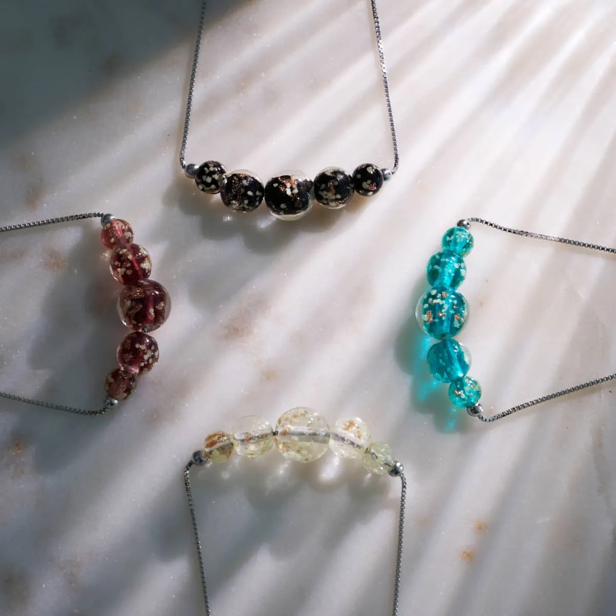 Obsidian | .925 Sterling Silver | Firefly Glass Infinity Clasp Necklace