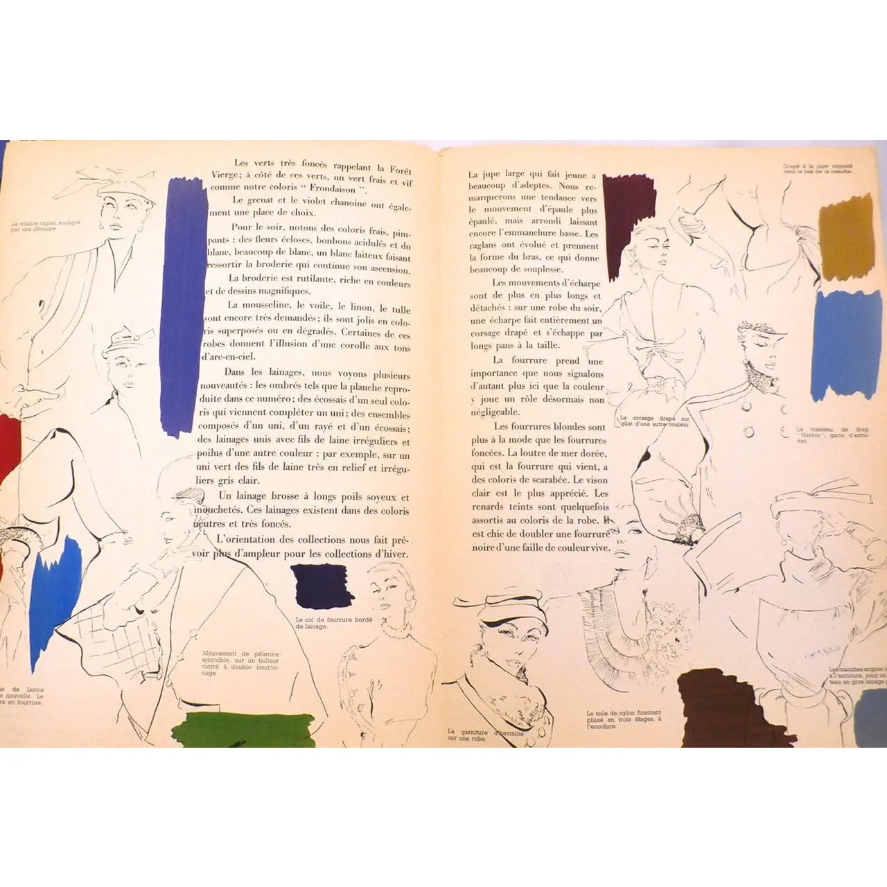 Officiel De La Couleur Des Industries De La Mode No. 16 Hiver 1952 4 Plates