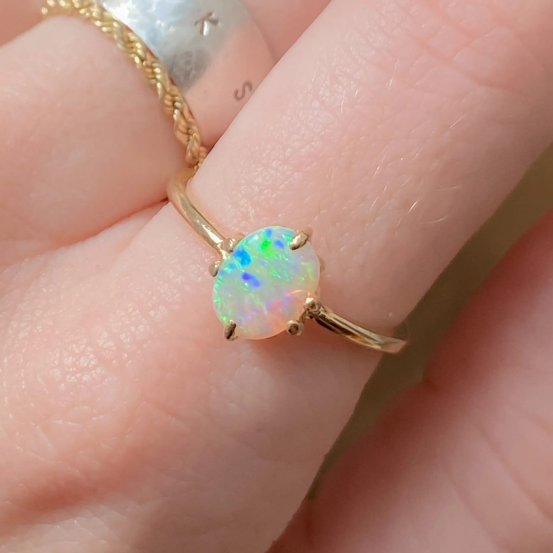 Opal Hidden Gem Solitaire | Recycled 14k Gold