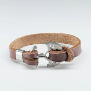 Organic Leather Band with a Stainless Steel “Anchor” Clasp