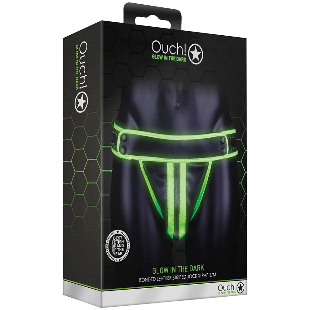 Ouch! Glow In The Dark Striped Jock Strap in S/M