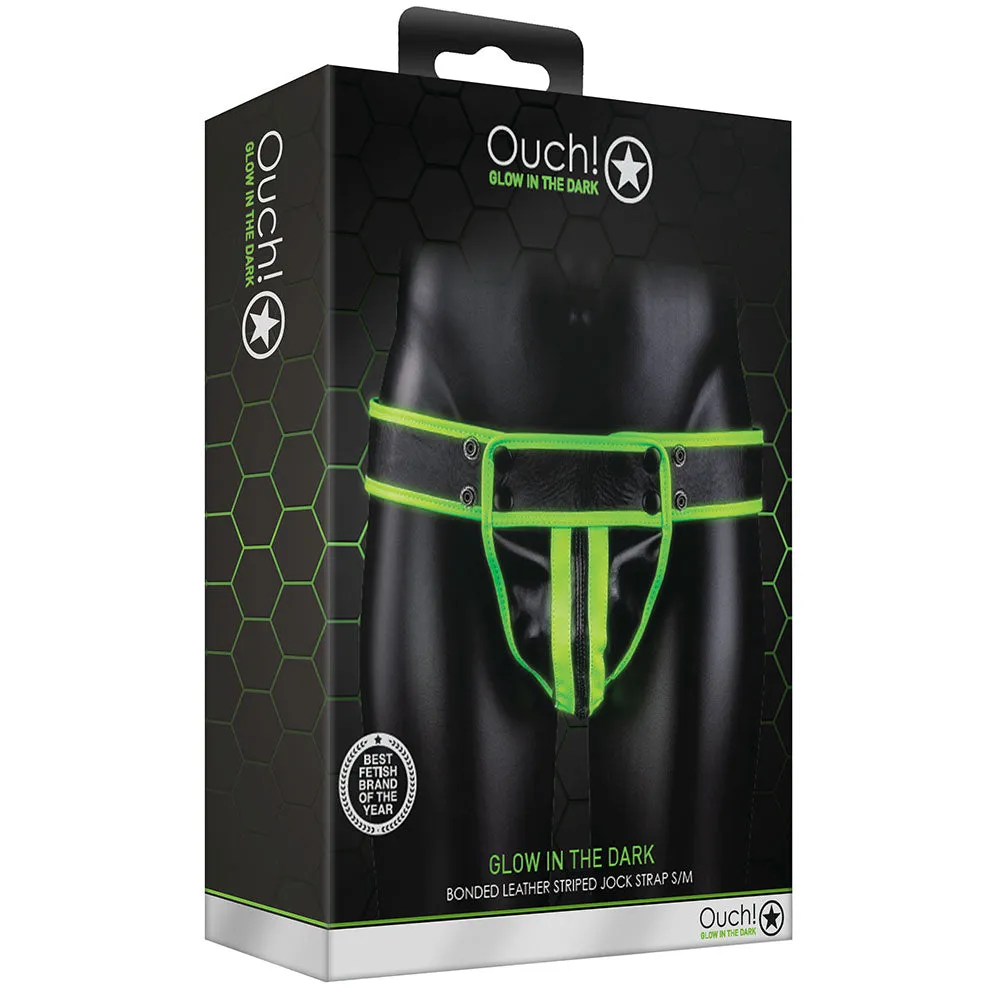 Ouch! Glow In The Dark Striped Pouch Jock Strap /M