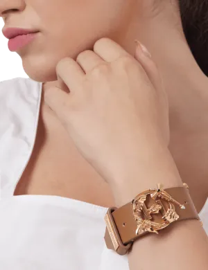 Outhouse   -   OH Series O.H. V Tan Leather Bracelet