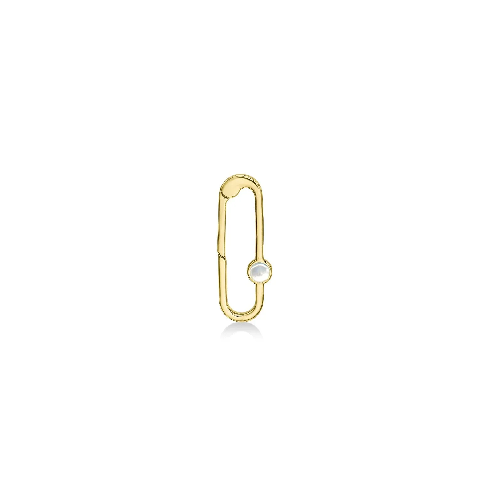 Paperclip Charm Lock With Gemstone