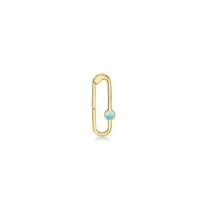 Paperclip Charm Lock With Gemstone