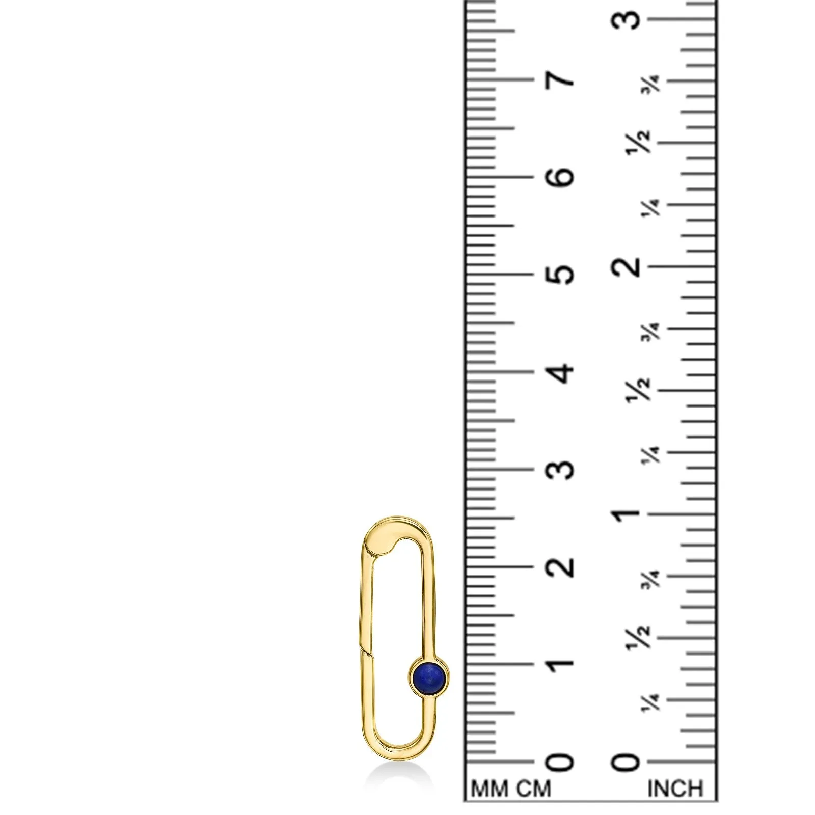 Paperclip Charm Lock With Gemstone