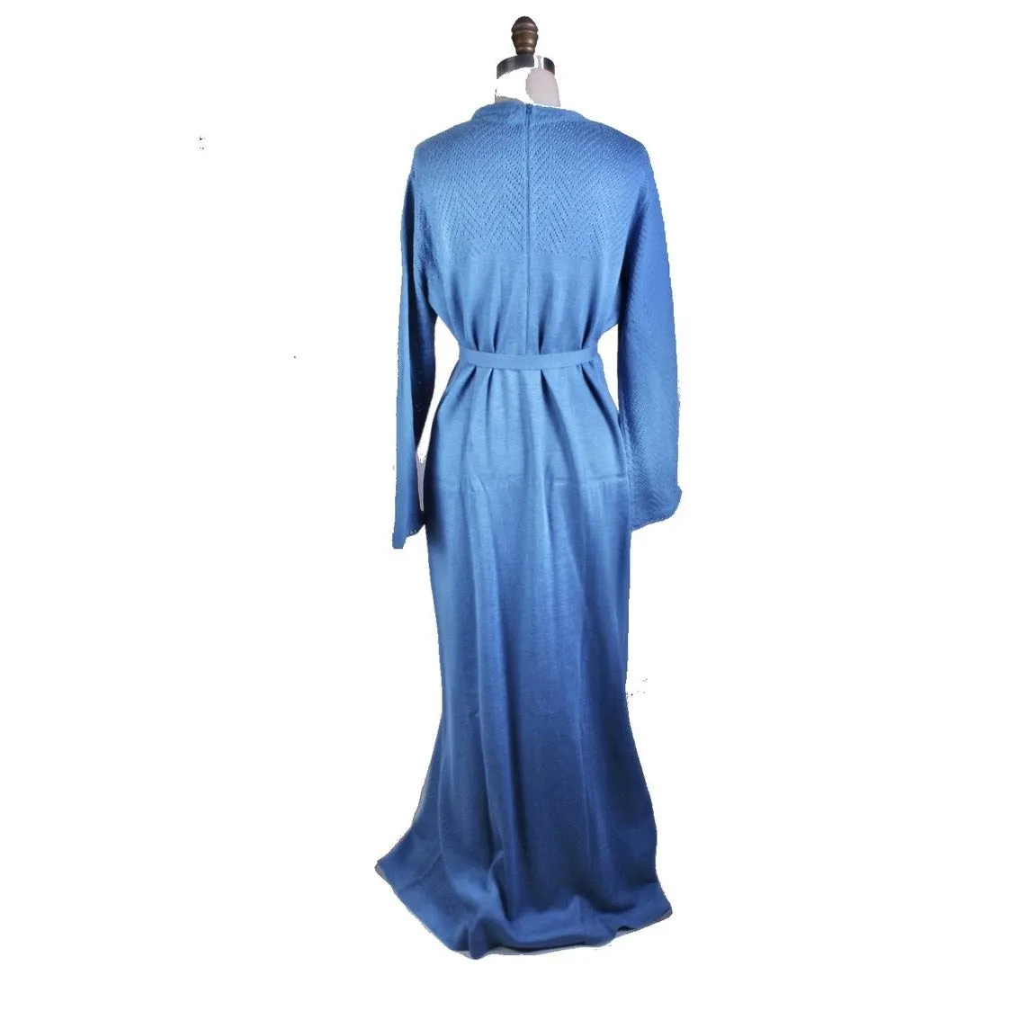 Parnes Feinstein VTG Blue Maxi Sweater Dress Womens Large NWOT Cashmere?