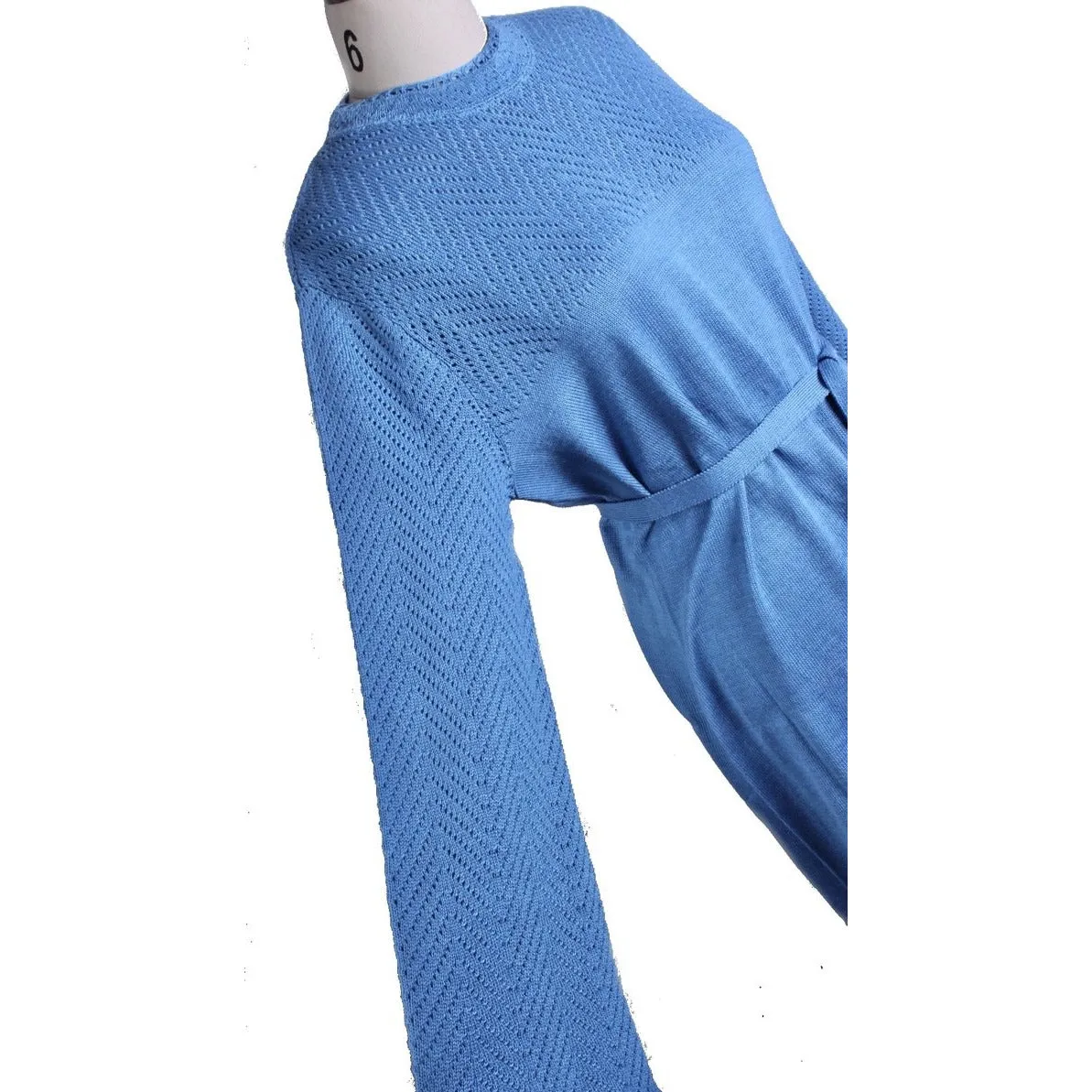 Parnes Feinstein VTG Blue Maxi Sweater Dress Womens Large NWOT Cashmere?