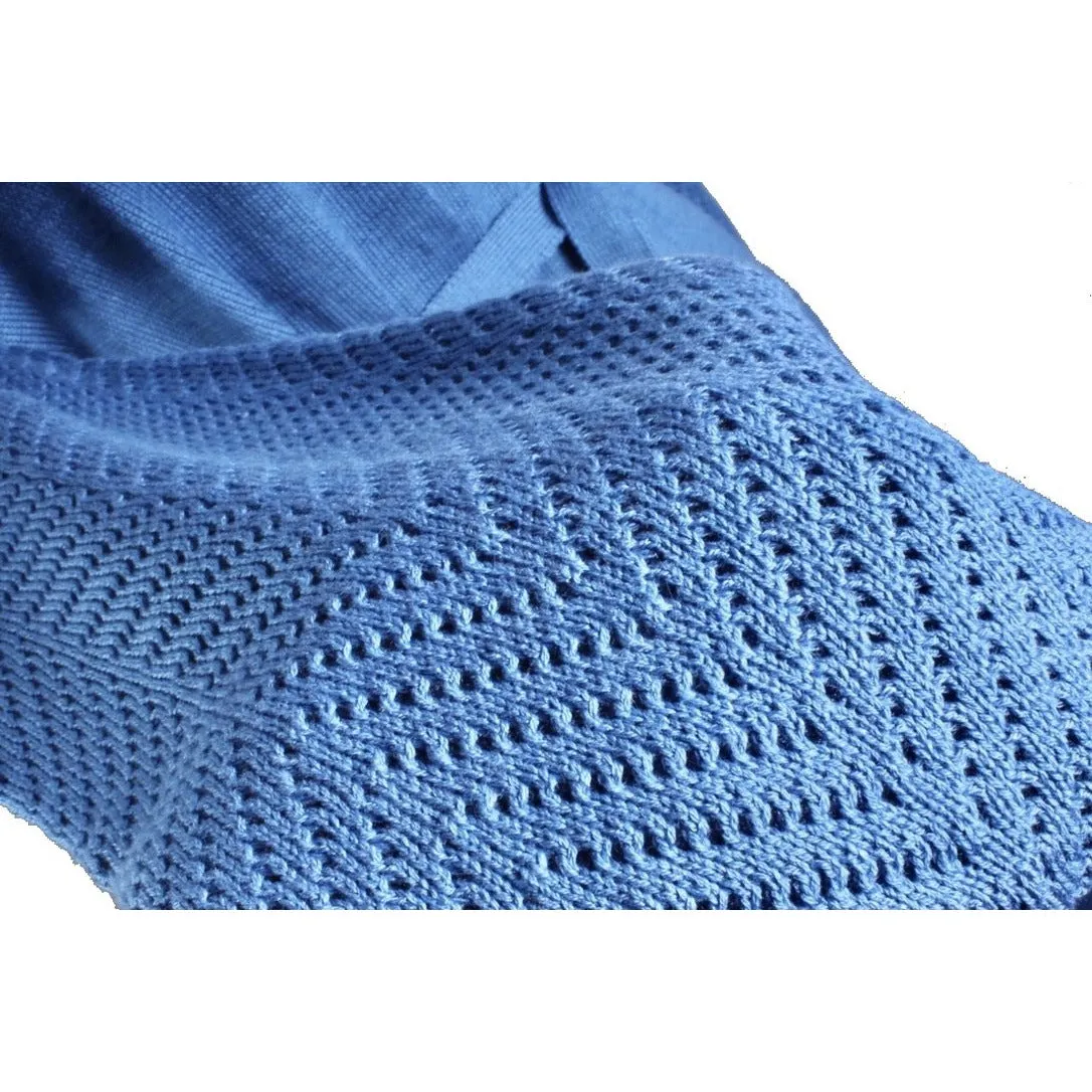 Parnes Feinstein VTG Blue Maxi Sweater Dress Womens Large NWOT Cashmere?