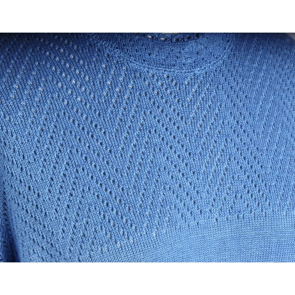 Parnes Feinstein VTG Blue Maxi Sweater Dress Womens Large NWOT Cashmere?