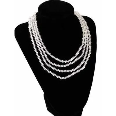 Petite Vintage Cut Glass 4 Strand Necklace 1940S