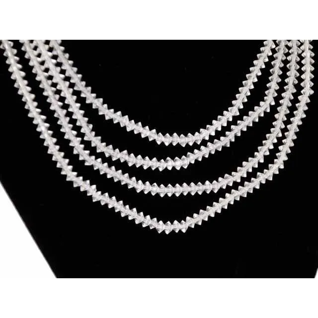 Petite Vintage Cut Glass 4 Strand Necklace 1940S