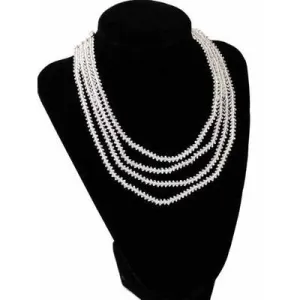 Petite Vintage Cut Glass 4 Strand Necklace 1940S