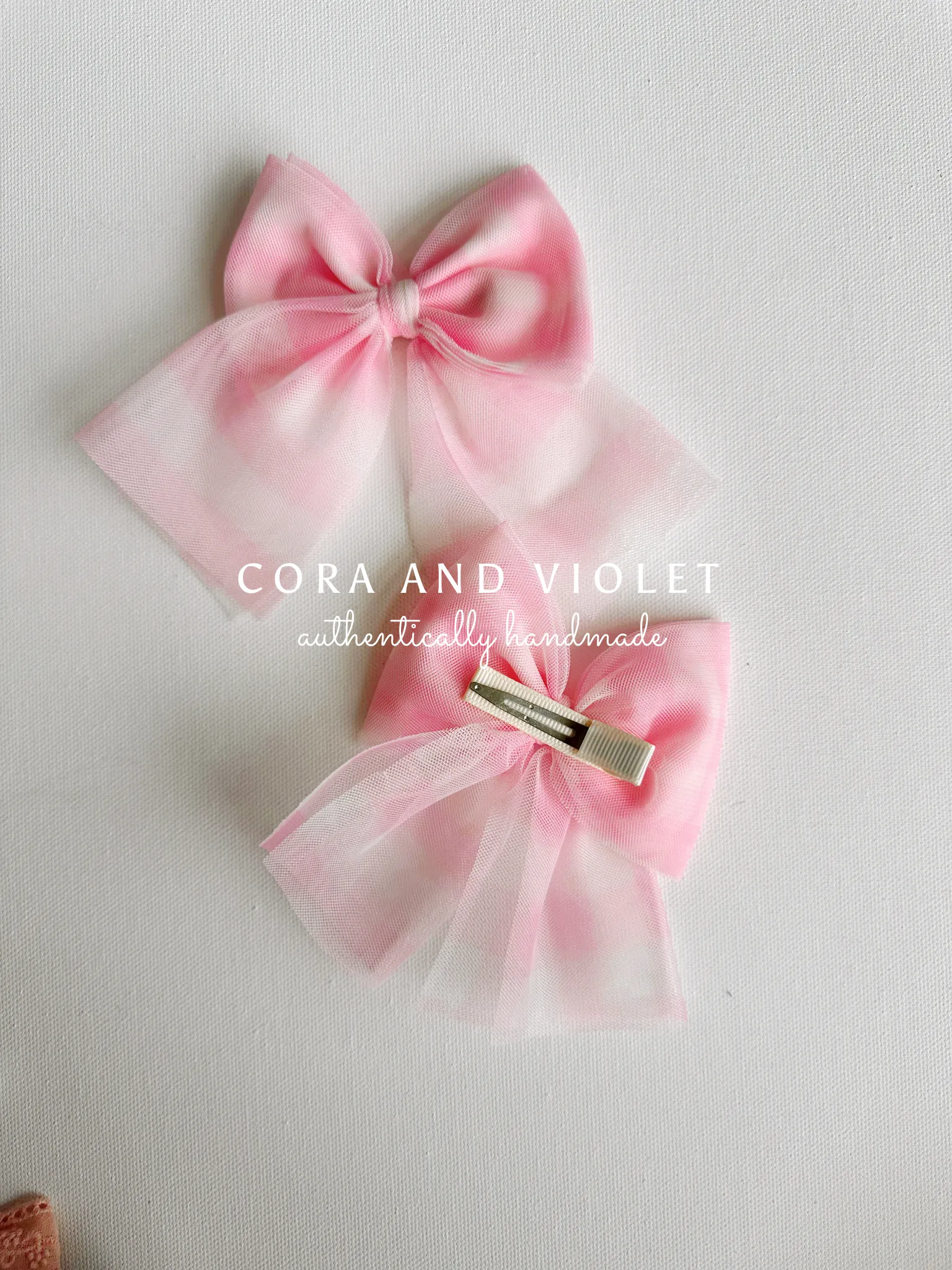 Pink Gingham hair bows