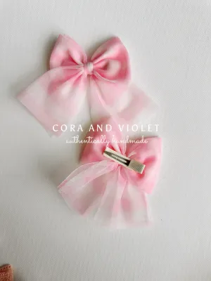 Pink Gingham hair bows