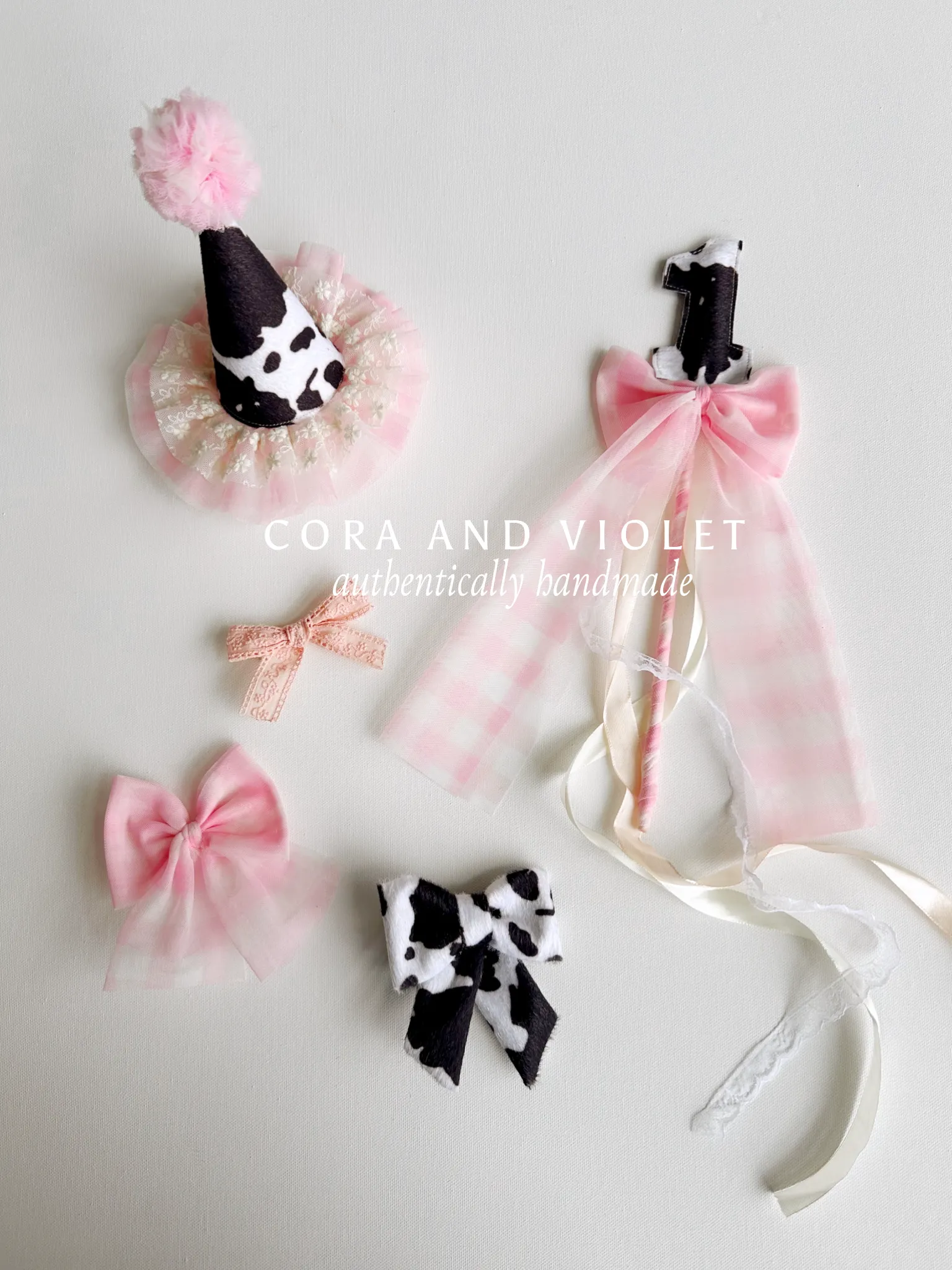 Pink Gingham hair bows