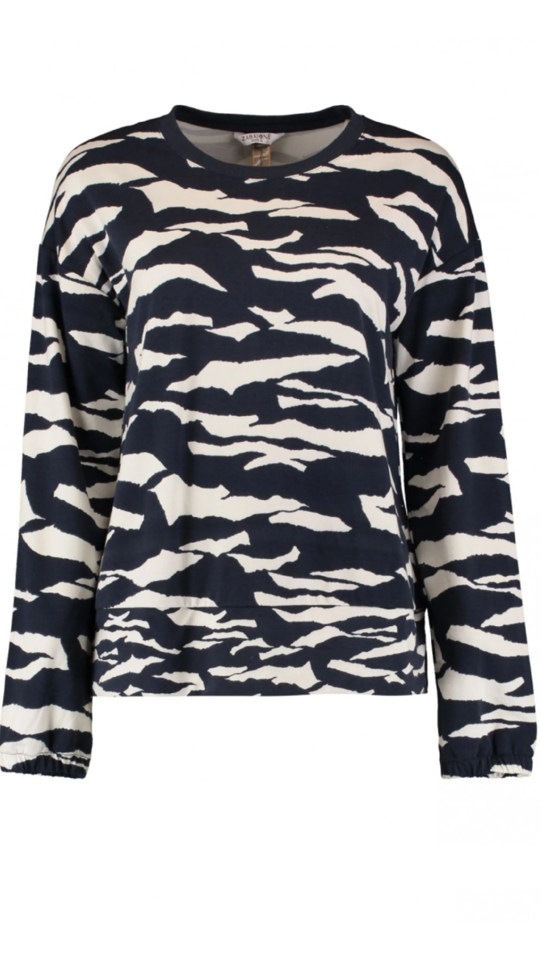 Piper Blue White Pattern Top
