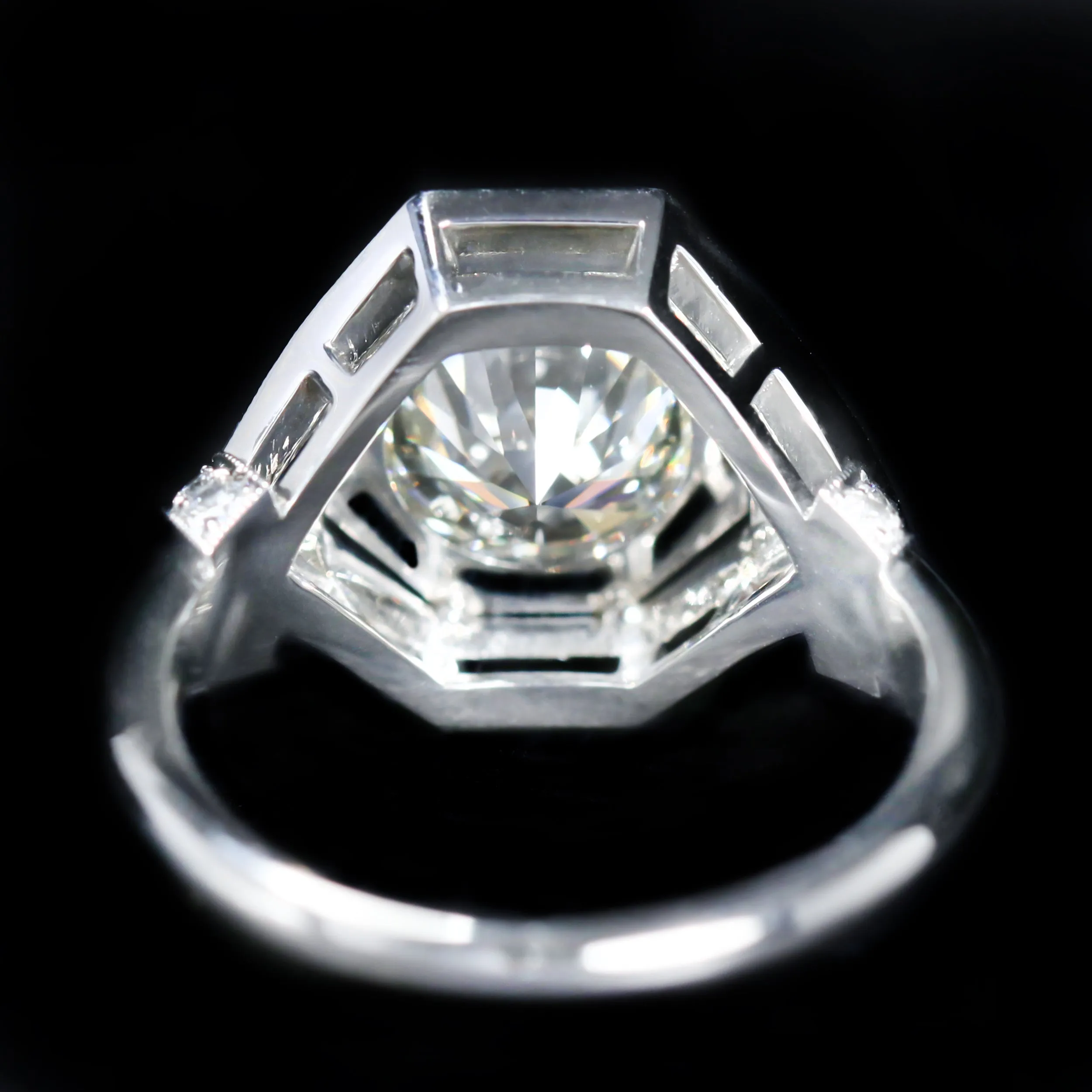 Platinum 2.00 Carat Diamond and Sapphire Engagement Ring