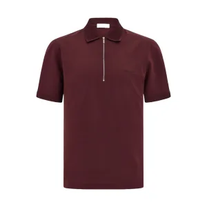 POLO SHIRT WITH ZIP COLLAR OXBLOOD