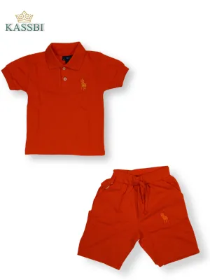 Polo   Short en maille piquée - Orange - Bebe Garçon