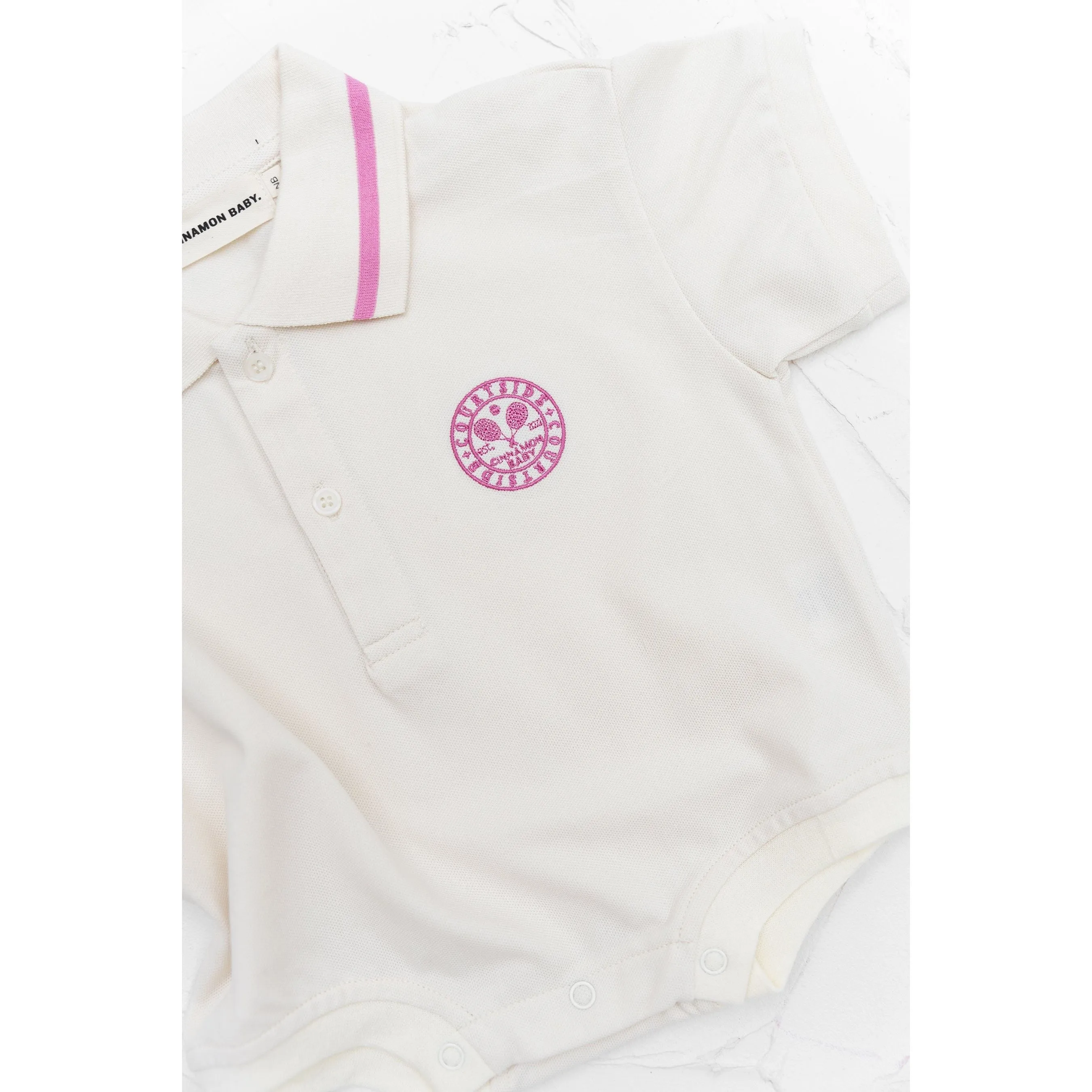 Polo Tshirt Romper - Baby Pink