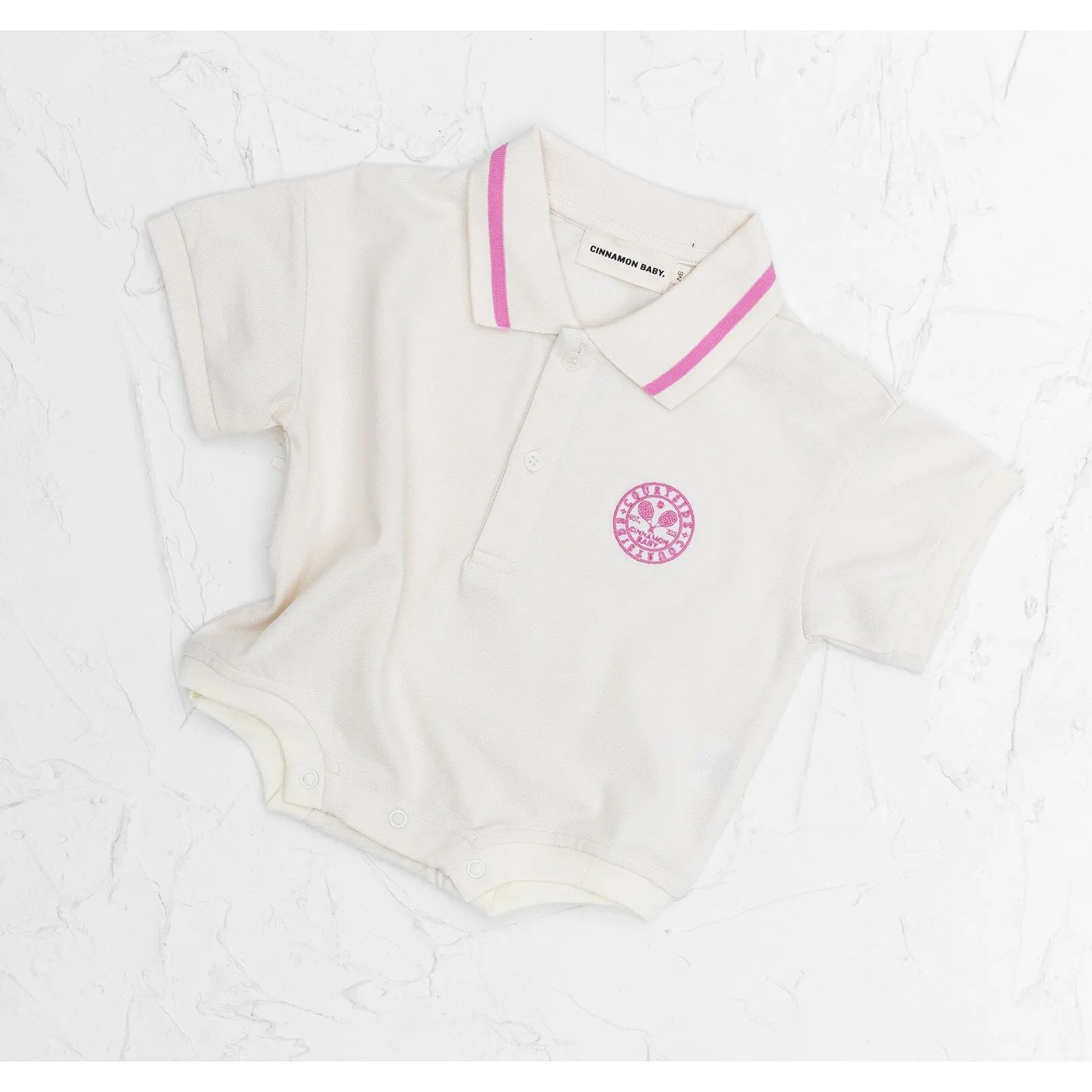 Polo Tshirt Romper - Baby Pink