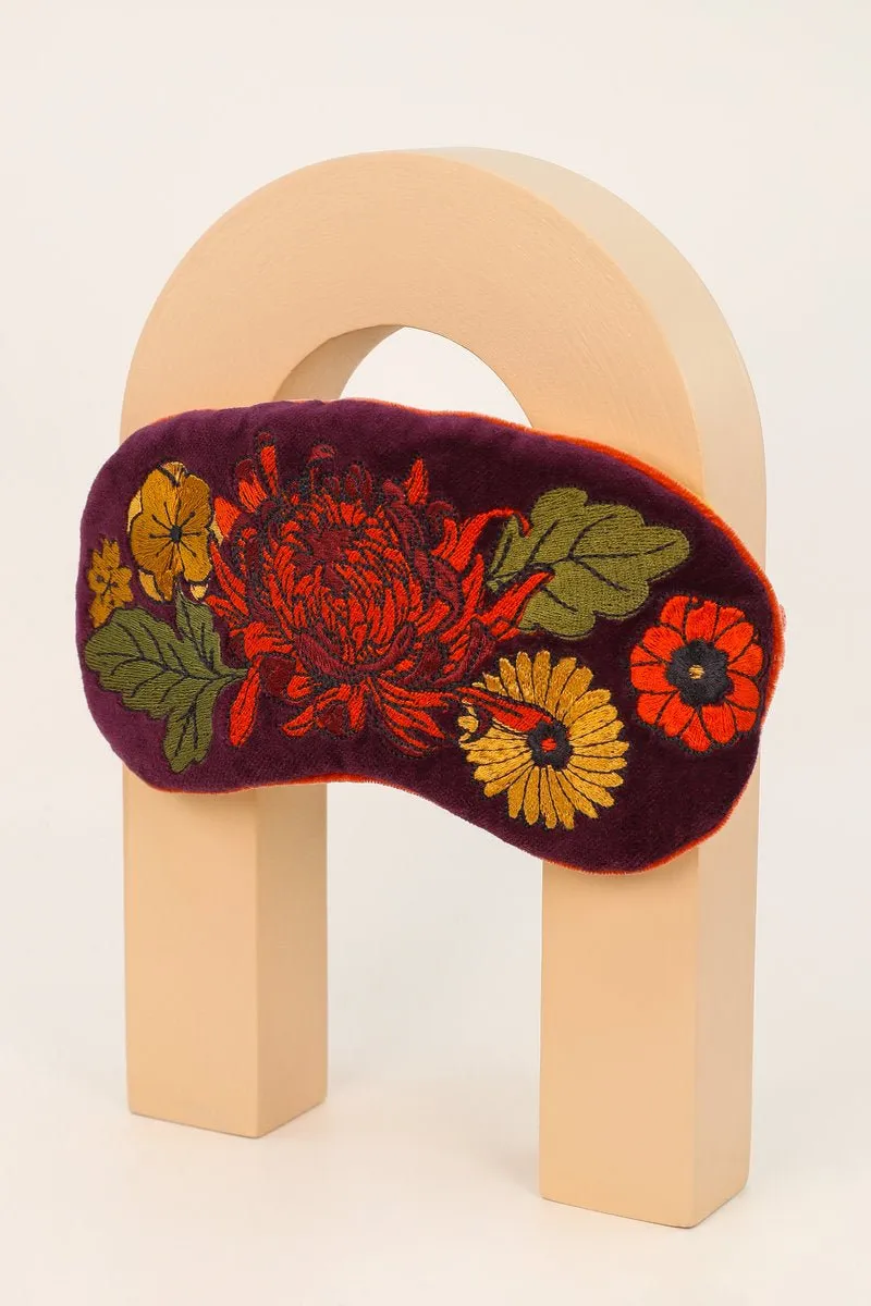 Powder Lavender Velvet Eyemask Vintage Flora