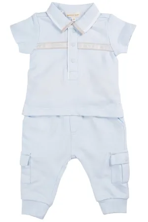 "Hudson" Baby Blue Polo Shirt & Cargo Joggers