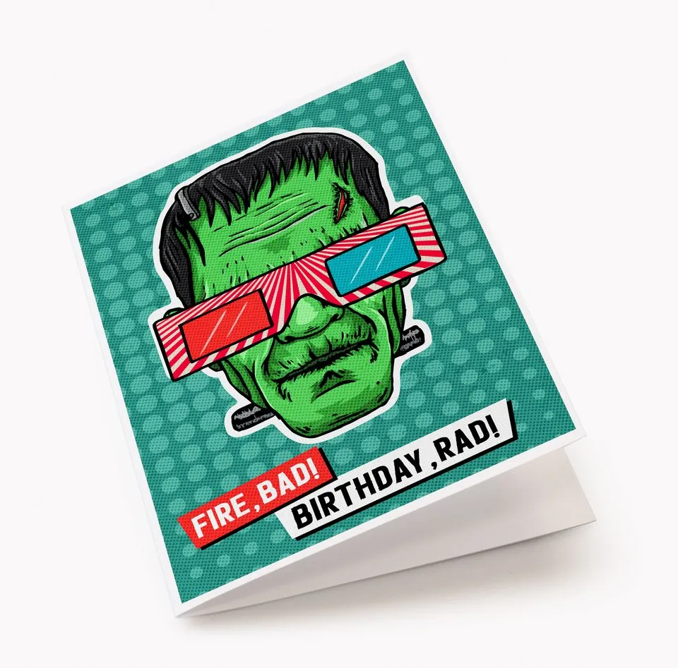 Rad Frankenstein Birthday Card
