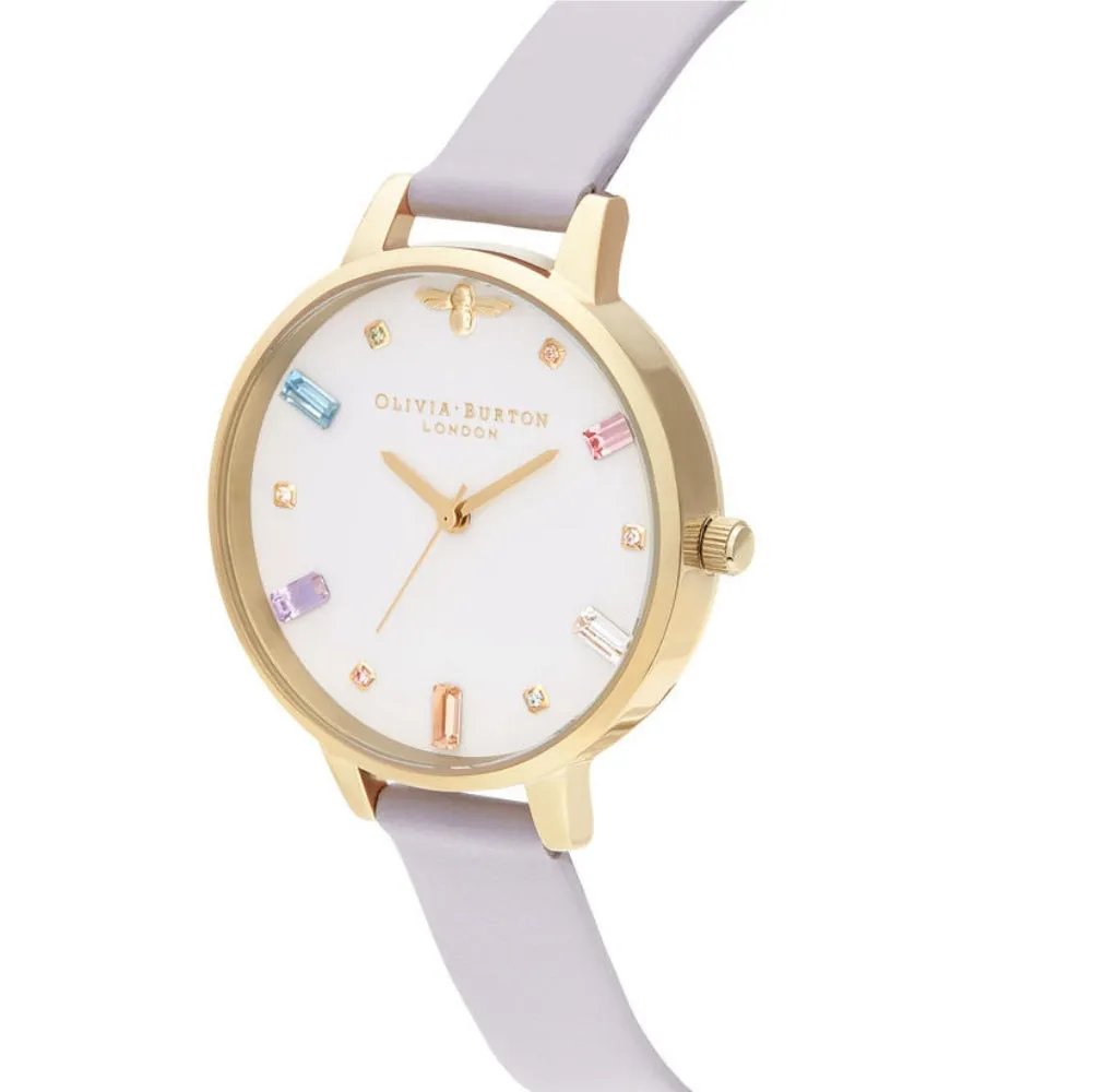 Rainbow Bee Demi Dial Parma Violet and Gold Watch