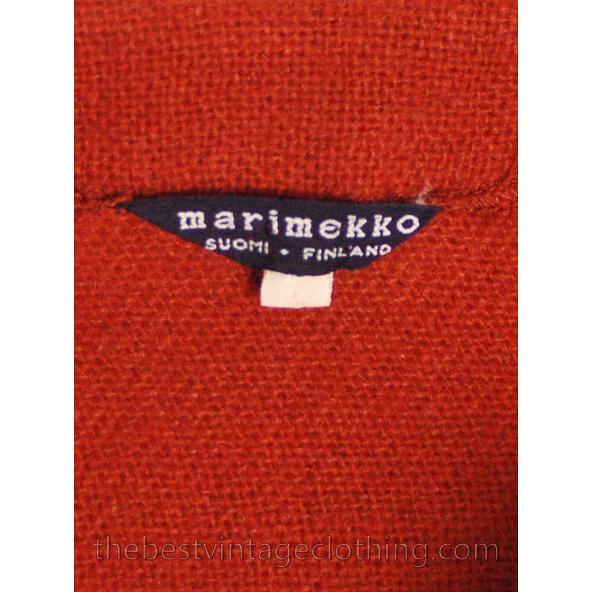 Rare 1950s Marimekko Wool Day Dress Nutmeg Color Sz EU 42  37-28-Free