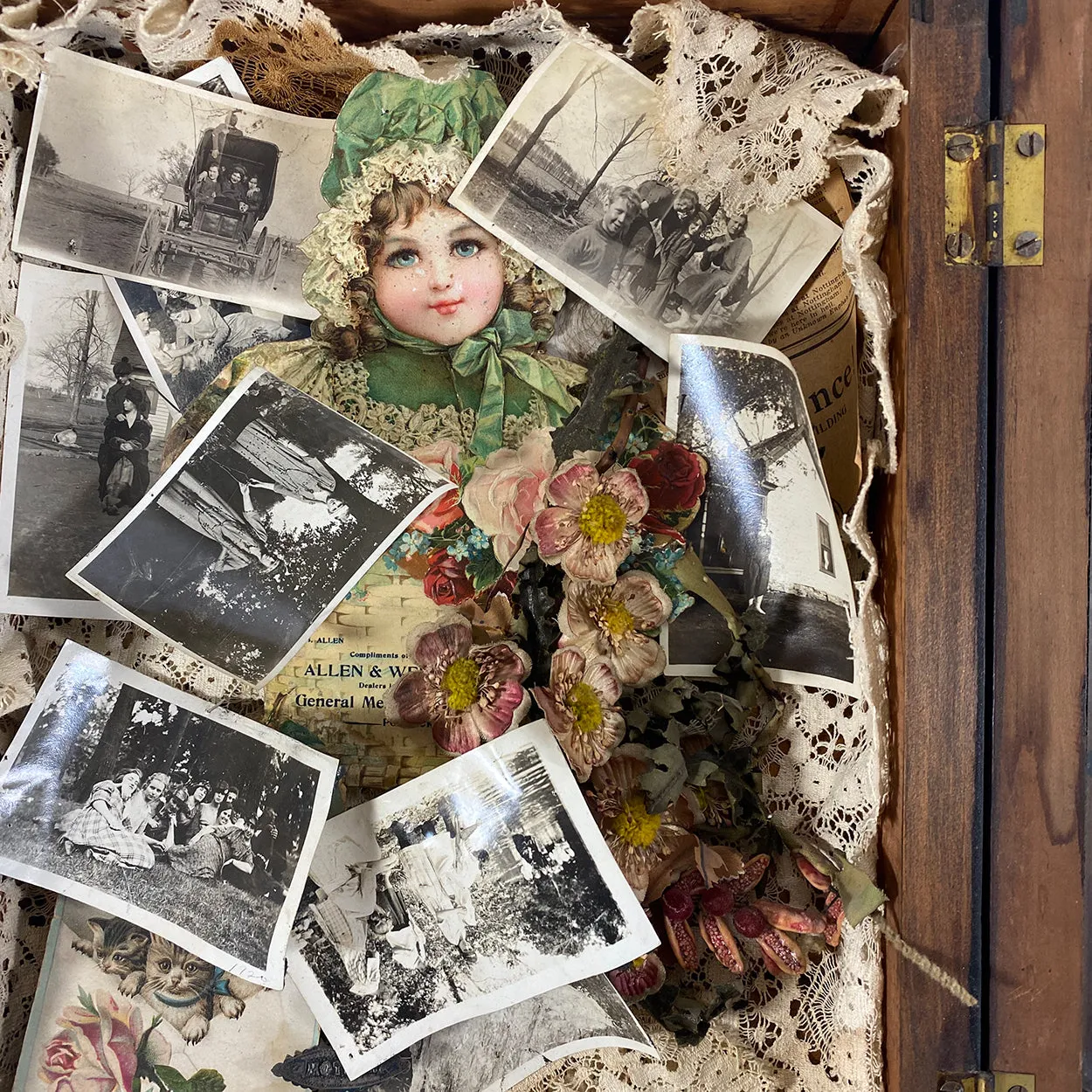 Rare American Photograph Ephemera Shadowbox and Camp Fire Girls Uniform