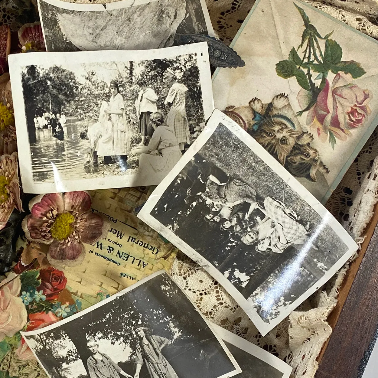Rare American Photograph Ephemera Shadowbox and Camp Fire Girls Uniform