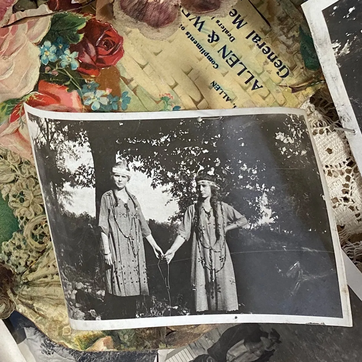 Rare American Photograph Ephemera Shadowbox and Camp Fire Girls Uniform