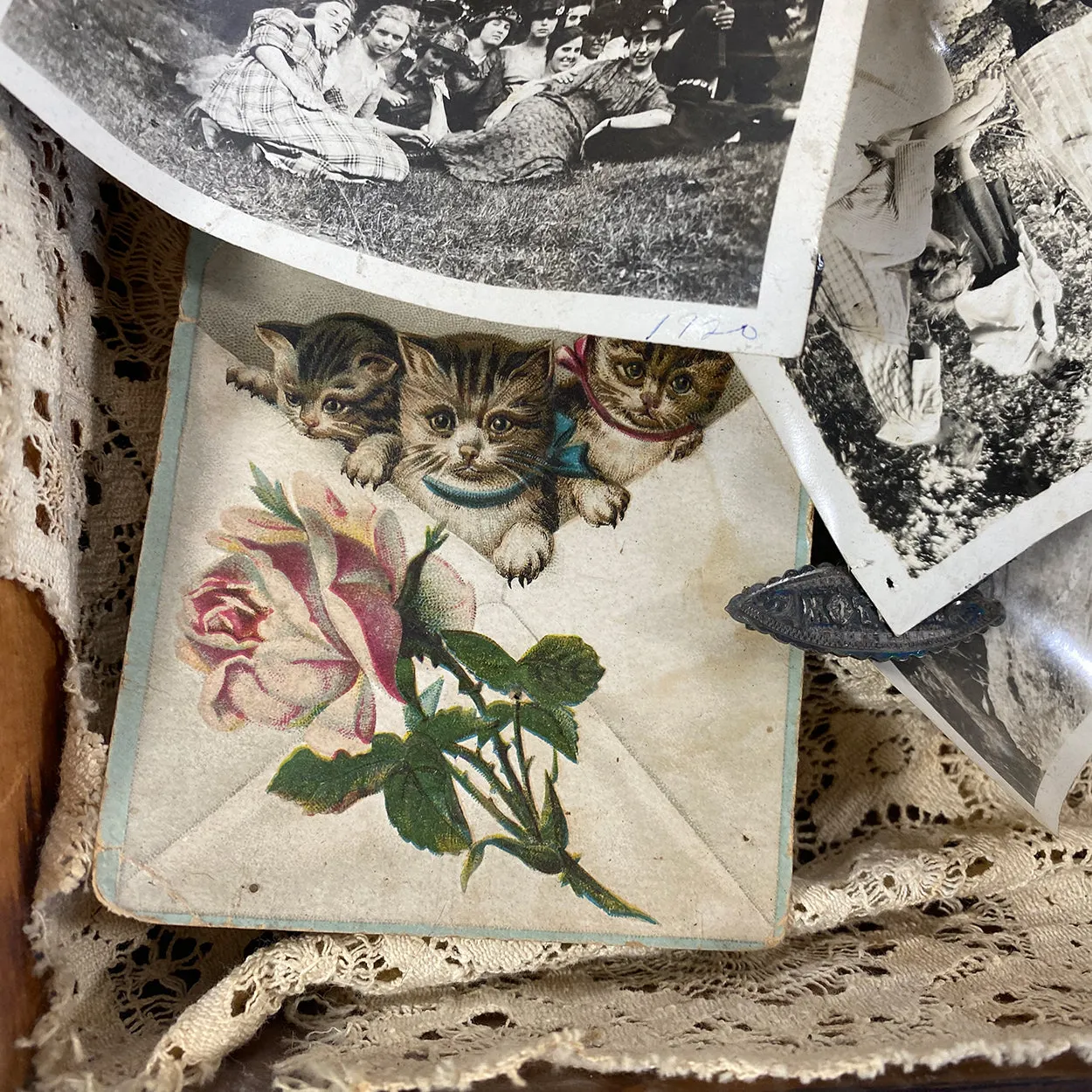 Rare American Photograph Ephemera Shadowbox and Camp Fire Girls Uniform