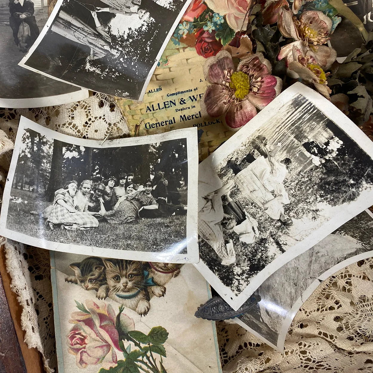 Rare American Photograph Ephemera Shadowbox and Camp Fire Girls Uniform