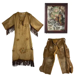 Rare American Photograph Ephemera Shadowbox and Camp Fire Girls Uniform