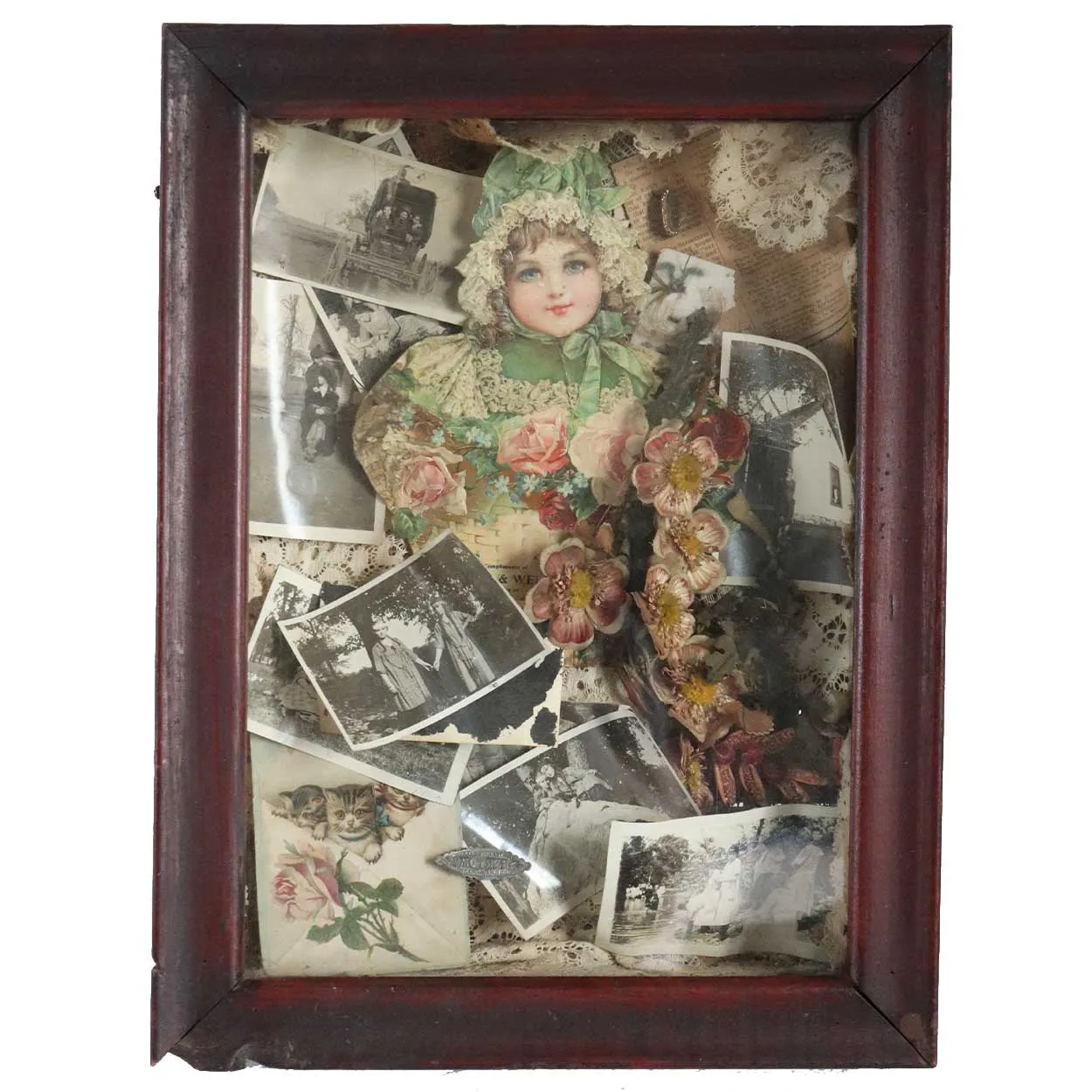 Rare American Photograph Ephemera Shadowbox and Camp Fire Girls Uniform