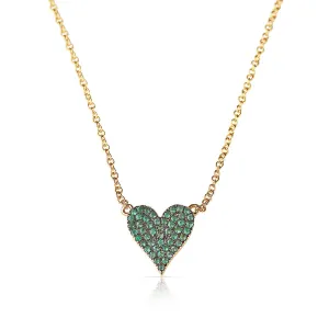 REVERSIBLE WHITE DIAMOND AND EMERALD HEART NECKLACE