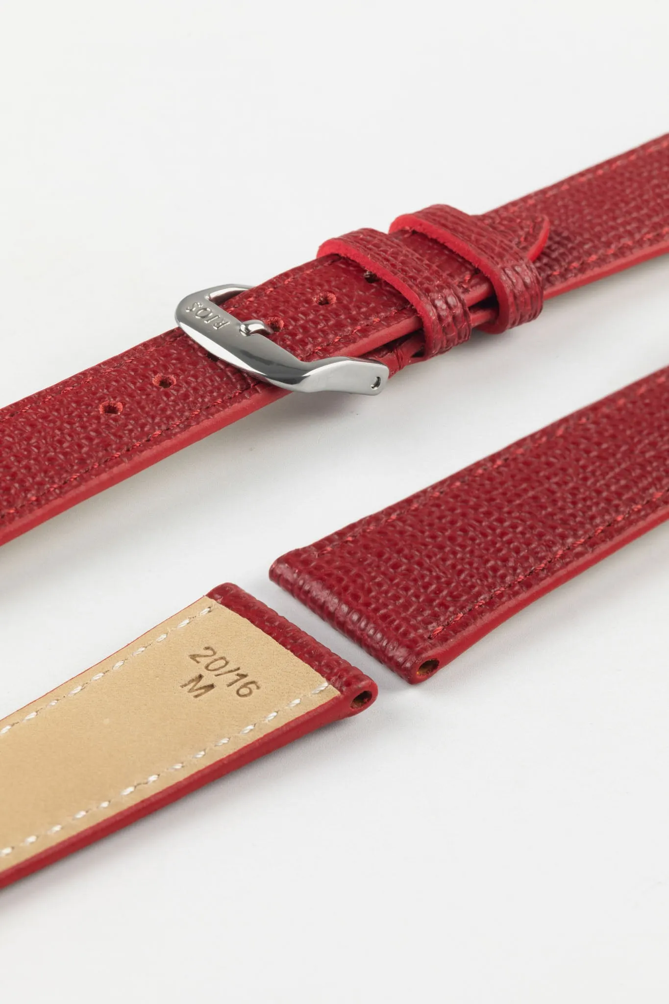 RIOS1931 FRENCH Leather Watch Strap in RUBY