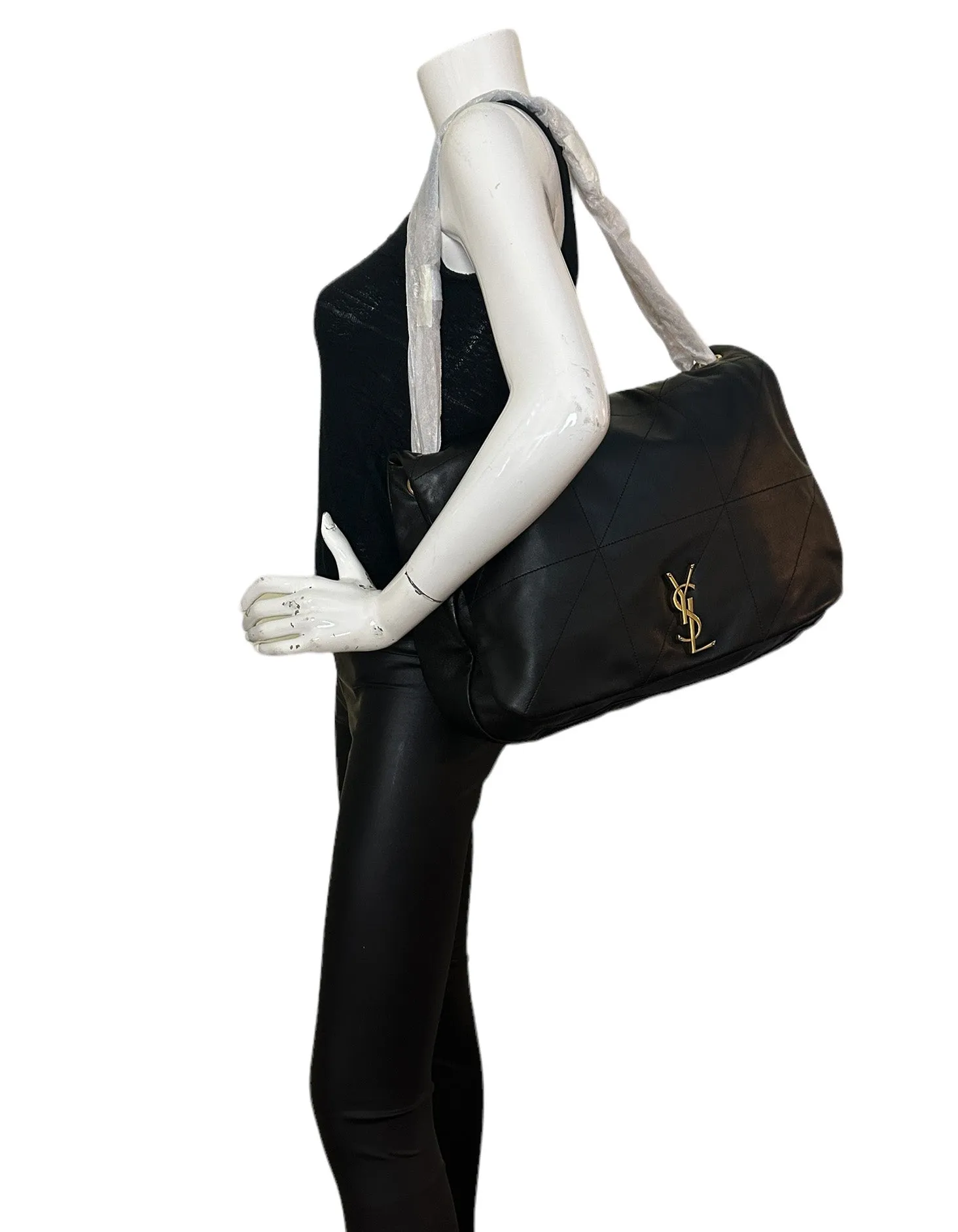 Saint Laurent NEW Black Jamie 4.3 Maxi Lambskin Chain Shoulder Bag