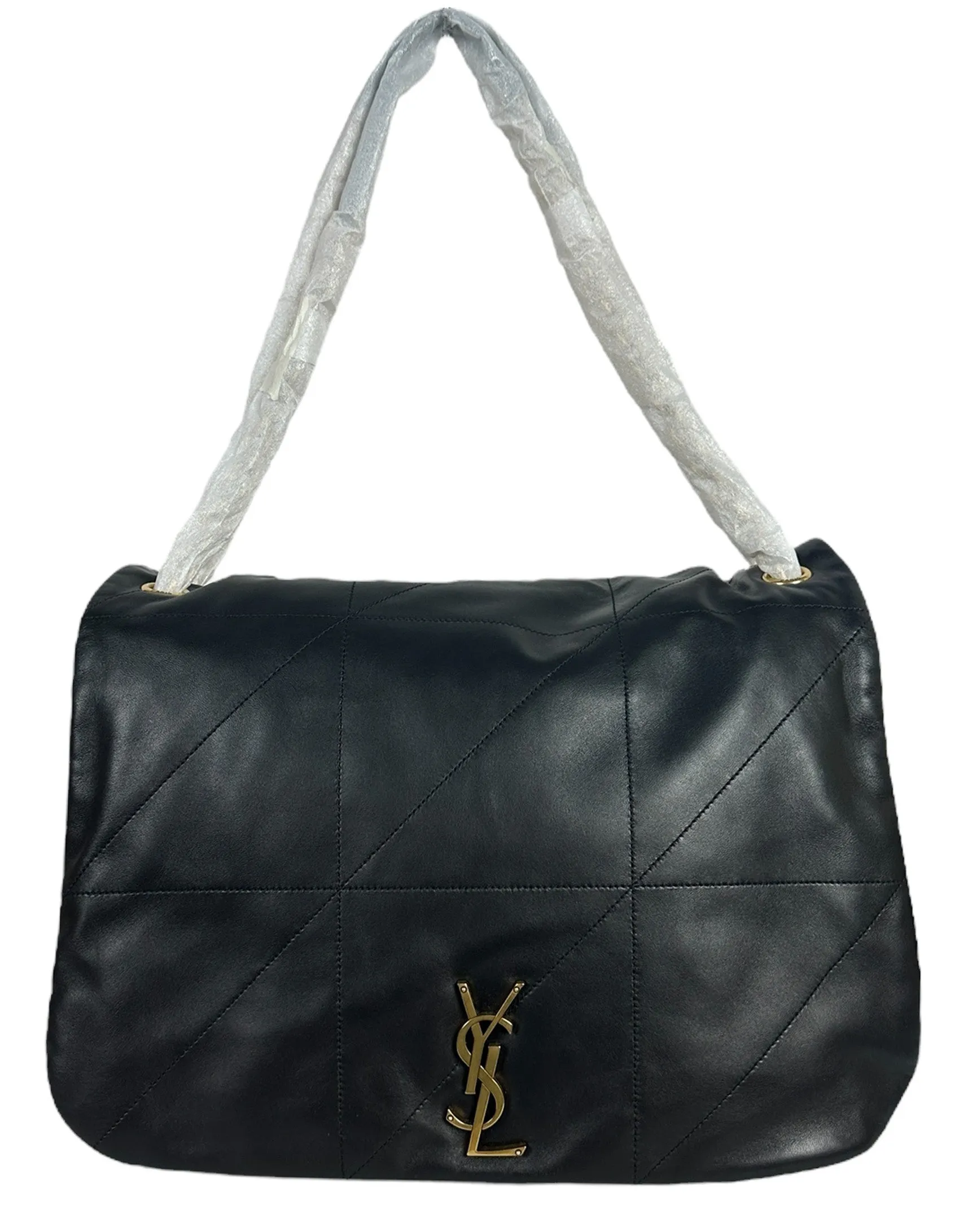 Saint Laurent NEW Black Jamie 4.3 Maxi Lambskin Chain Shoulder Bag