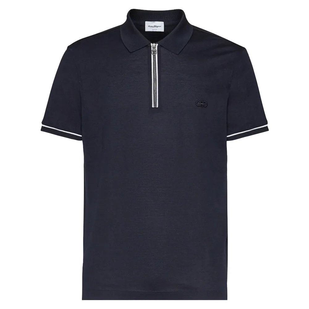 SALVATORE FERRAGAMO POLO NAVY/WHIITE