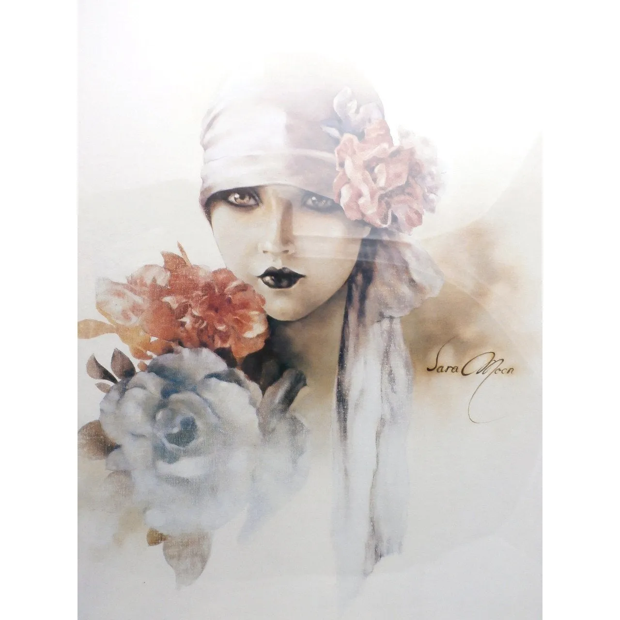 Sara Moon Verkerke Vintage Framed Print  Beautiful 1980s Print w/ 1920s Look