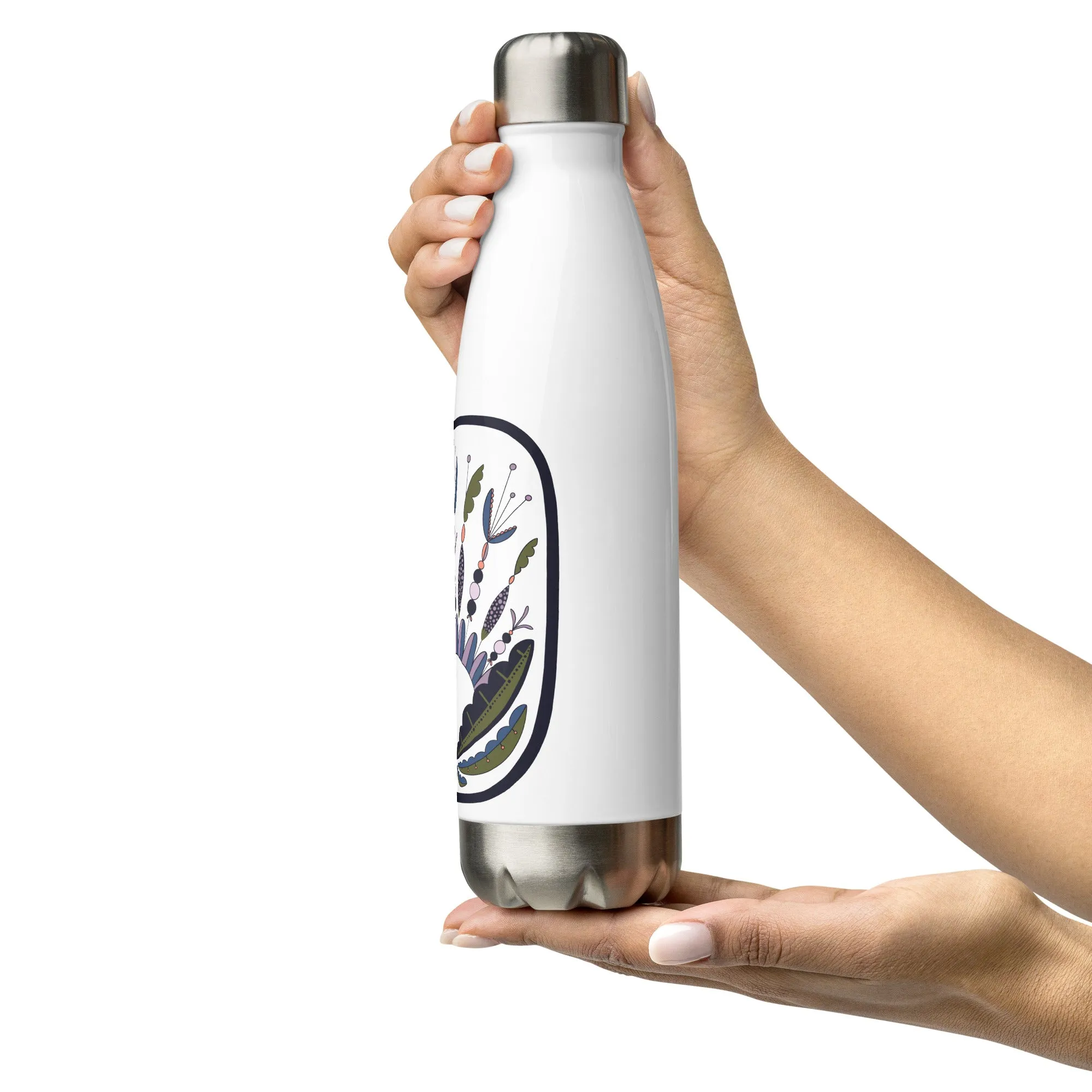 Scandinavian Folkart - Stainless Steel Water Bottle