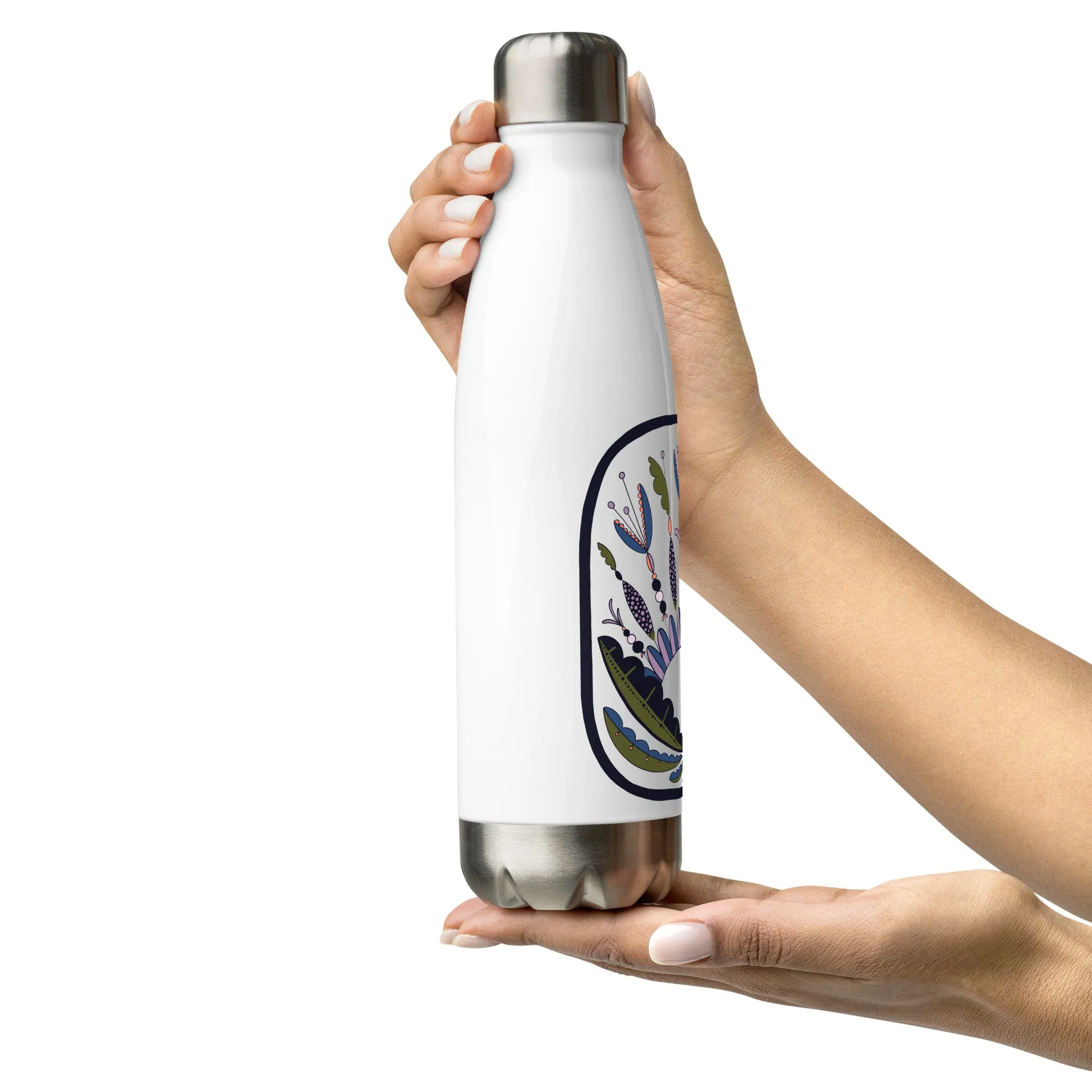 Scandinavian Folkart - Stainless Steel Water Bottle