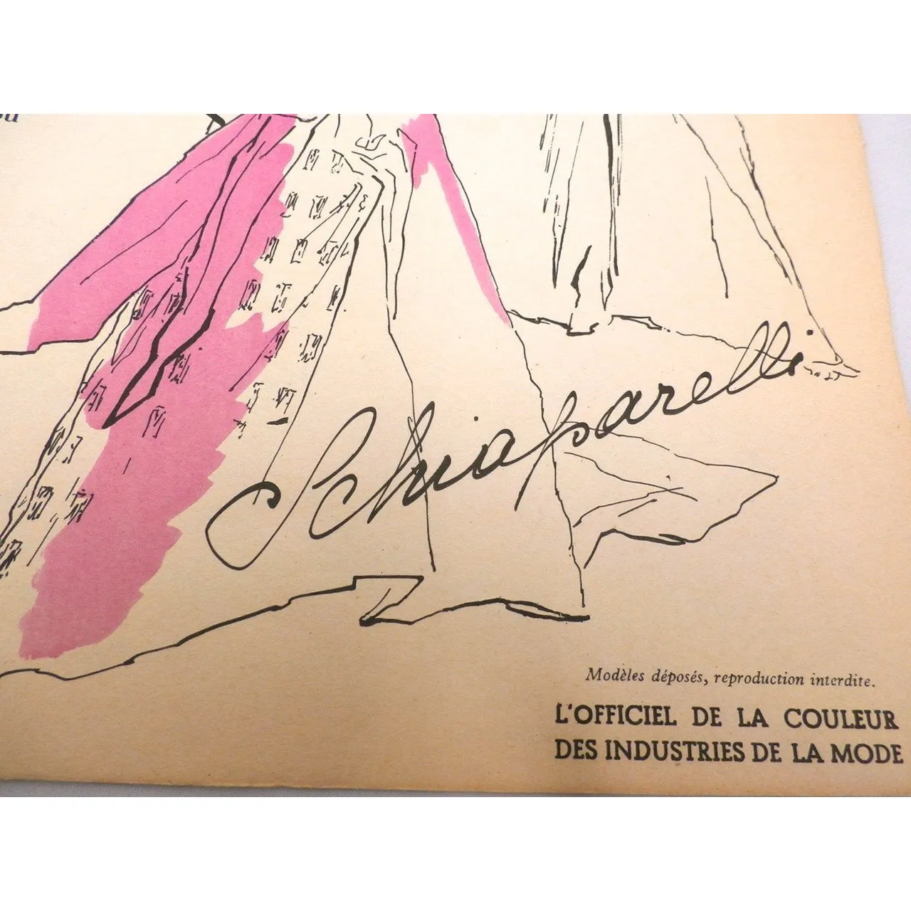 Schiaparelli Vintage Officiel De La Couleur Des Industries De La Mode No. 6 Hiver '52