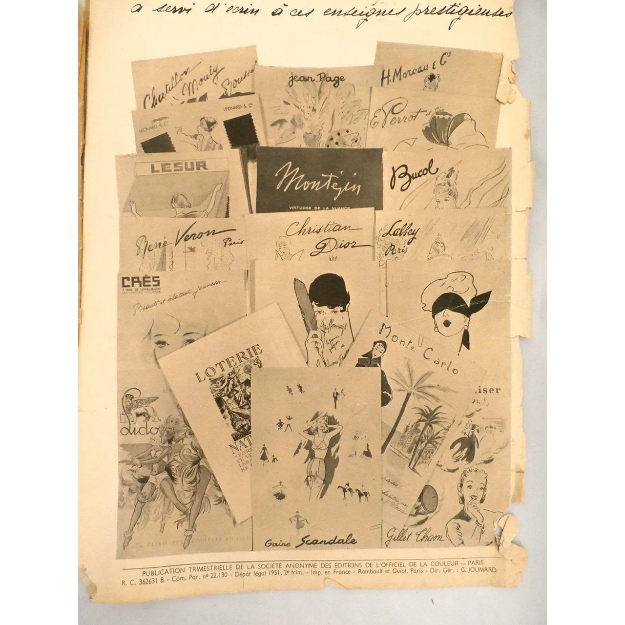 Schiaparelli Vintage Officiel De La Couleur Des Industries De La Mode No. 6 Hiver '52